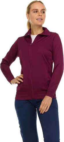 جاكيتات فرك متوسطة للمرأة ، سترة ممرضة أمامية مضغوطة ، قمادة امتداد 4 اتجاهات دافئة معطف in Kuwait