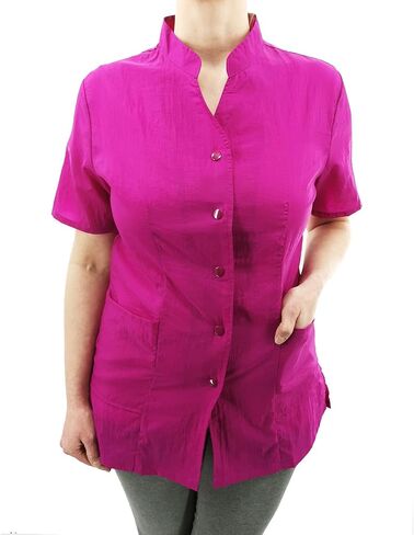 CHARLENE Anna Jacket Short-Sleeve Uniform with Personalized Name and Logo Embroidery Stylist Barber Groomer Nail Art Smocks in Kuwait