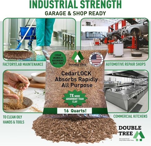 CedarLock All-Purpose Absorbent – Nature’s Heavy-Duty Spill Solution, Made from 100% Incense Cedar, Oil Spill Kit Granules, Organic Absorbent Granules, All Types Of Liquid Spills (1 Bag 16 Quarts) in Saudi Arabia