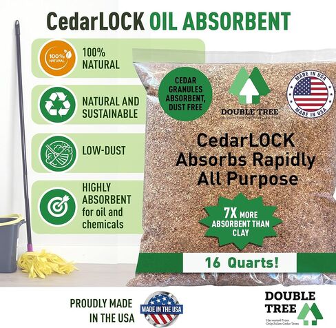 CedarLock All-Purpose Absorbent – Nature’s Heavy-Duty Spill Solution, Made from 100% Incense Cedar, Oil Spill Kit Granules, Organic Absorbent Granules, All Types Of Liquid Spills (1 Bag 16 Quarts) in Saudi Arabia