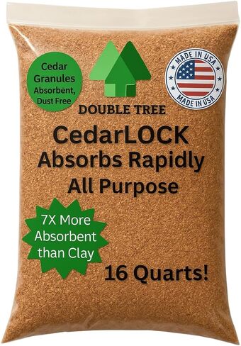 CedarLock All-Purpose Absorbent – Nature’s Heavy-Duty Spill Solution, Made from 100% Incense Cedar, Oil Spill Kit Granules, Organic Absorbent Granules, All Types Of Liquid Spills (1 Bag 16 Quarts) in Saudi Arabia