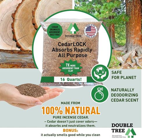 CedarLock All-Purpose Absorbent – Nature’s Heavy-Duty Spill Solution, Made from 100% Incense Cedar, Oil Spill Kit Granules, Organic Absorbent Granules, All Types Of Liquid Spills (1 Bag 16 Quarts) in Saudi Arabia