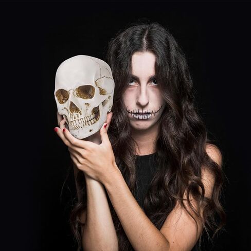 Bone White Resin Skull Sculpture - High Fidelity Model for Halloween Decor, Home Decoration, Artistic Display & Trophy in Saudi Arabia