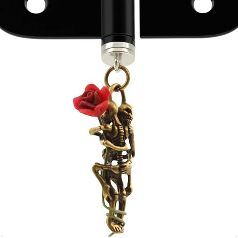 Brass Hugging Skeletons Hinge Head Home Decoration - Magnetic Hinge Head Decorative Droppers of Romantic Skull Couples - Gothic Door Hinge Heads Decor (Hugging with Rose) in Saudi Arabia