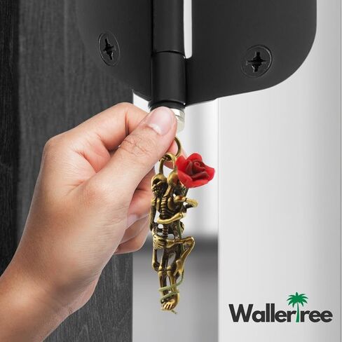 Brass Hugging Skeletons Hinge Head Home Decoration - Magnetic Hinge Head Decorative Droppers of Romantic Skull Couples - Gothic Door Hinge Heads Decor (Hugging with Rose) in Saudi Arabia