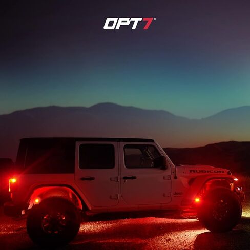 OPT7 Photon RGB LED Magnet Rock Lights with Remote Control, 8 Pods Wide Angle Multicolor Neon Underglow Lighting Kit with Extension Wire, IP68 Waterproof for Offroad Truck Jeep RZR ATV UTV SUV in Kuwait