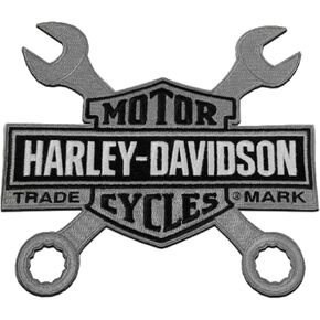 Harley-Davidson 8 in. Embroidered Wrenches Bar & Shield Logo Emblem Sew-On Patch in Saudi Arabia