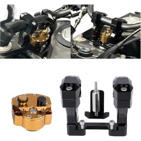 Steering Damper Motorcycle Steering Stabilizer Bar Riser Clamp Shock Absorber Control Kit,Compatible with CF-MOTO IBEX 450 MT(Black) in Saudi Arabia