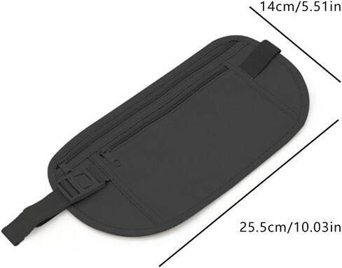 Secure Travel Money Belt, Anti-Theft Passport Holder Travel Wallet for Men Women, adjustable Elastic Concealed Money Belt for Women Men Running Dog Walking (Khaki) in Saudi Arabia