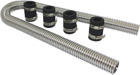TSP Polished Stainless Steel Flexible Radiator Hose Kit without End Caps - 48 Inches 48" in Saudi Arabia