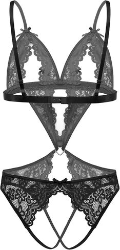 Avidlove Lingerie for Women Sexy Lace Bodysuit Deep V Teddy Babydoll One Piece Lingerie in Kuwait