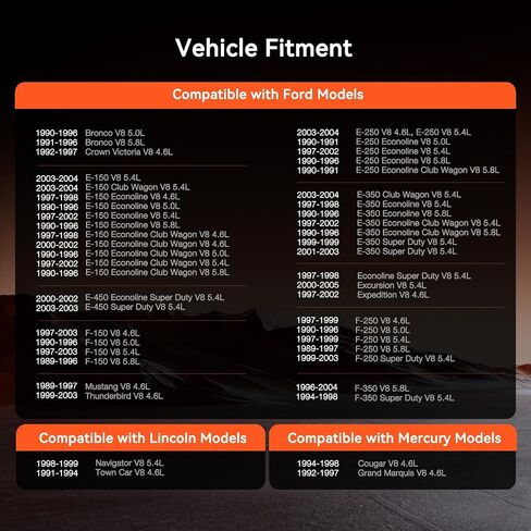مجموعة حقن الوقود من 8 ، 0280150943 متوافقة مع فورد لينكولن ميركوري - 4.6L 5.0L 5.4L 5.8L V8- F150 F250 F350 E150 E250 E350 Expedition Bronco Mustang - استبدال الأجزاء لـ# 0280150939 028015090909 in Saudi Arabia