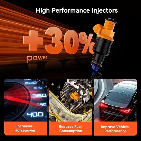 مجموعة حقن الوقود من 8 ، 0280150943 متوافقة مع فورد لينكولن ميركوري - 4.6L 5.0L 5.4L 5.8L V8- F150 F250 F350 E150 E250 E350 Expedition Bronco Mustang - استبدال الأجزاء لـ# 0280150939 028015090909 in Saudi Arabia