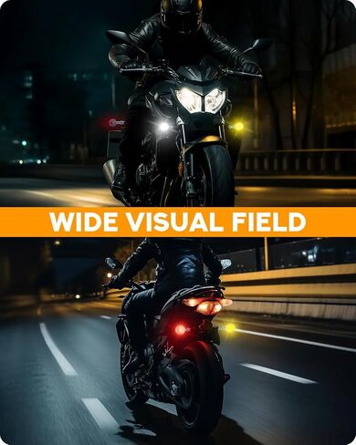Pbymt دراجة نارية رصاصة خلفية الأمامية الإشارة أبيض العنبر ضوء SMD مؤشر Blinker متوافق مع هوندا ياماها سوزوكي كاواساكي (لمعان أسود) in Kuwait