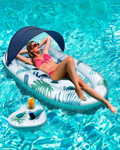 Pool Floats Adult Loungers with Cup Holder,Adjustable Backrest Tanning Pool Lounger Chair,Pool Floaties Rafts for Adults Large Size Summer Beach Lake Lounge in Saudi Arabia