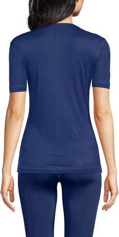LANDS 'END WOMENS' Silk interlock Short Sleeve Crewneck Long Long Whereal Baselayer Top in Saudi Arabia