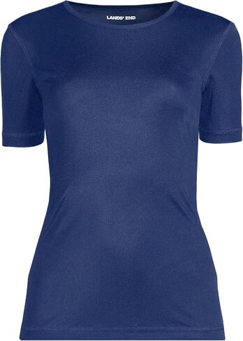LANDS 'END WOMENS' Silk interlock Short Sleeve Crewneck Long Long Whereal Baselayer Top in Saudi Arabia