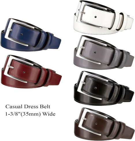 Men's Belt Classic Genuine Leather Smooth Dress Belt 1-3/8"(35mm) Wide in Saudi Arabia