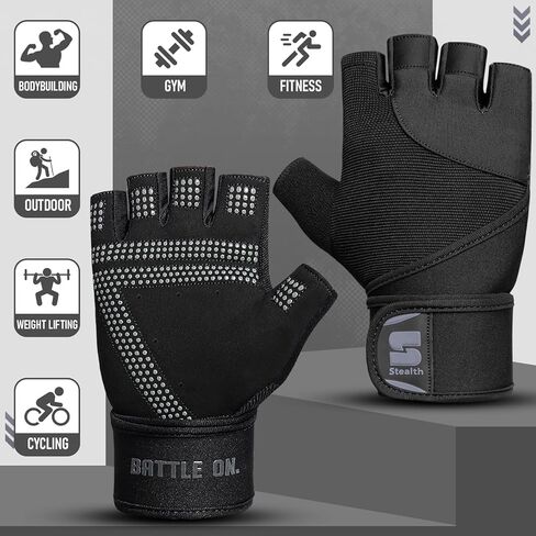 قفازات رفع الأثقال الرياضية الخفية مع دعم لف المعصم، مبطن لحماية راحة اليد، قفازات تمرين الصالة الرياضية للرجال والنساء، تدريب اللياقة البدنية، رفع الأثقال، كمال الأجسام، E9 in Kuwait