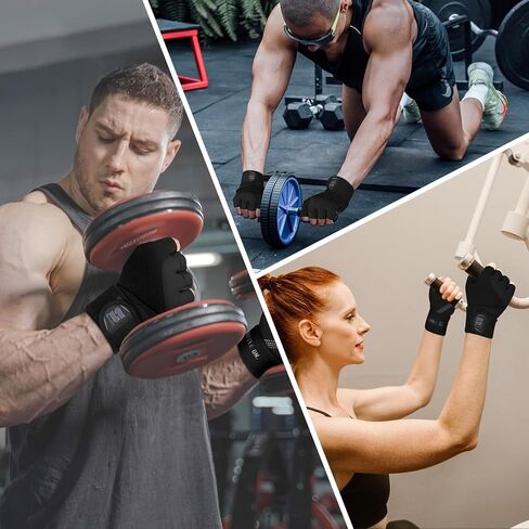 قفازات رفع الأثقال الرياضية الخفية مع دعم لف المعصم، مبطن لحماية راحة اليد، قفازات تمرين الصالة الرياضية للرجال والنساء، تدريب اللياقة البدنية، رفع الأثقال، كمال الأجسام، E9 in Kuwait