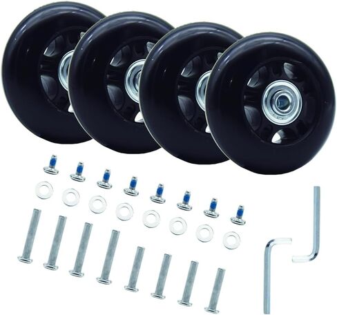 4 Pcs Luggage Suitcase Replacement Wheels 70x24mm Wear-Resistant Luggage Wheels Rubber Rotating Wheel Low Noise for Trolley Travel Case Carry-on Roller Bag (SXL/70x24mm) in Saudi Arabia