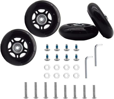 4 Pcs Luggage Suitcase Replacement Wheels 70x24mm Wear-Resistant Luggage Wheels Rubber Rotating Wheel Low Noise for Trolley Travel Case Carry-on Roller Bag (SXL/70x24mm) in Saudi Arabia