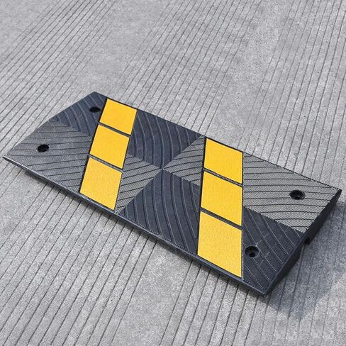 2 Pack Heavy-Duty Rubber Curbside Bridge Ramp, Vehicle Car Driveway Ramp, Rubber Threshold Bridge Tracks Curb Ramps for Car Truck Scooter Bike Motorcycle Wheelchair Mobility (2 Pack) in Kuwait