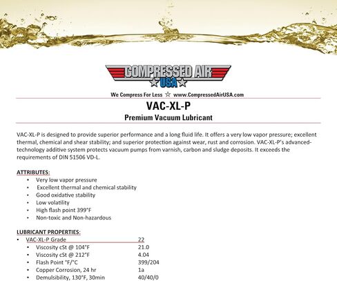 زيت التشحيم الفراغي الممتاز - CompressionairaSa - XL - زيوت الحياة الممتدة (5 جالون) in Saudi Arabia