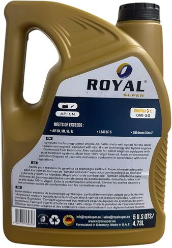 0W-30 زيت المحرك الاصطناعي الكامل لمركبات البنزين ، API SN ، 5 كوارت (OW-30 ، 5 QTS) in Saudi Arabia