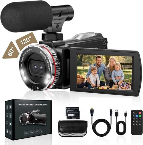 4K Time Lapse Camera Kit with IP66 Waterproof Housing, 1/2.78 CMOS, 32MP Photo, 186 Days Battery Life, 6X Zoom, Manual Focus, 7 Accessories, Ideal for Long Term Indoor and Outdoor Projects in Saudi Arabia