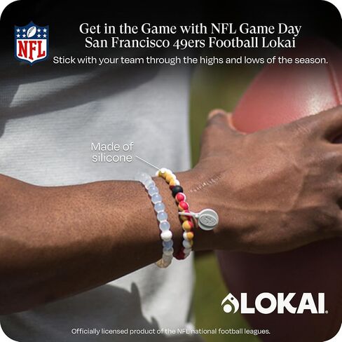 Lokai Silicone Beaded Bracelet for Men & Women, NFL Football Collection - Tennessee Titans, Large - Silicone Jewelry Fashion Bracelet Slides-On for Comfortable Fit in Saudi Arabia