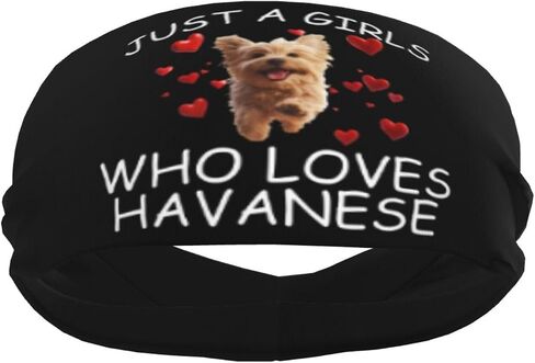 Just A Girls Who Loves Havanese Dog Adjustable Sports Headband Moisture Wicking Sweatband for Running Workout in Saudi Arabia