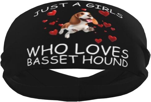 Just A Girls Who Loves Basset Hound Dog Adjustable Sports Headband Moisture Wicking Sweatband for Running Workout in Saudi Arabia