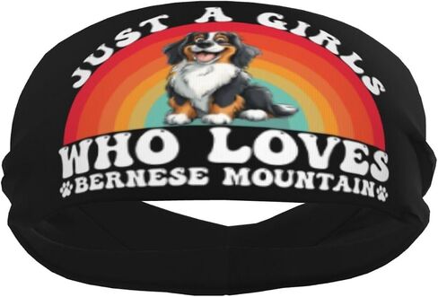 Just A Girls Who Loves Bernese Mountain Dog Adjustable Sports Headband Moisture Wicking Sweatband for Running Workout in Saudi Arabia