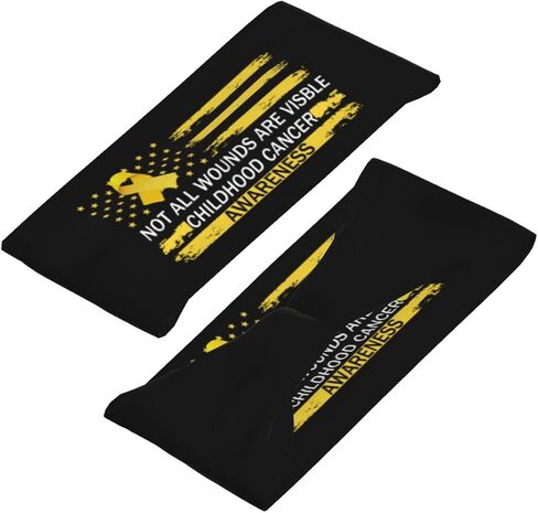 Not All Wounds are Visible Childhood Cancer Awareness Adjustable Sports Headband Moisture Wicking Sweatband for Running Workout in Saudi Arabia