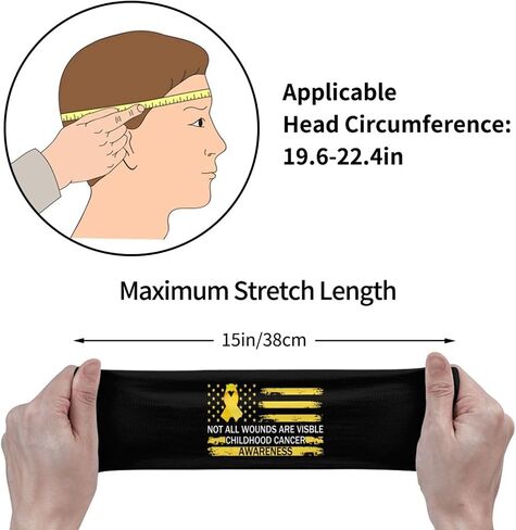 Not All Wounds are Visible Childhood Cancer Awareness Adjustable Sports Headband Moisture Wicking Sweatband for Running Workout in Saudi Arabia