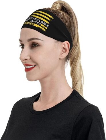 Not All Wounds are Visible Childhood Cancer Awareness Adjustable Sports Headband Moisture Wicking Sweatband for Running Workout in Saudi Arabia