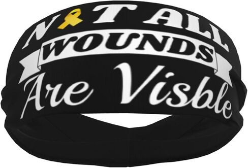 Childhood Cancer Awareness Not All Wounds are Visible Adjustable Sports Headband Moisture Wicking Sweatband for Running Workout in Saudi Arabia