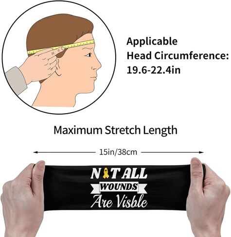 Childhood Cancer Awareness Not All Wounds are Visible Adjustable Sports Headband Moisture Wicking Sweatband for Running Workout in Saudi Arabia