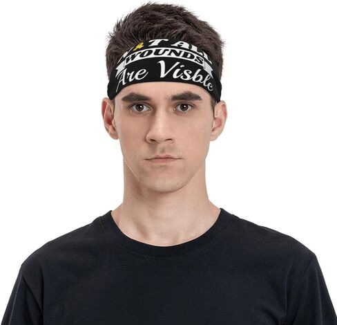 Childhood Cancer Awareness Not All Wounds are Visible Adjustable Sports Headband Moisture Wicking Sweatband for Running Workout in Saudi Arabia