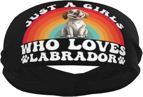 Just A Girls Who Loves Labrador Retriever Dog Adjustable Sports Headband Moisture Wicking Sweatband for Running Workout in Saudi Arabia