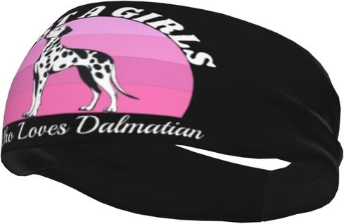 Just A Girls Who Loves Dalmatian Dog Adjustable Sports Headband Moisture Wicking Sweatband for Running Workout in Saudi Arabia