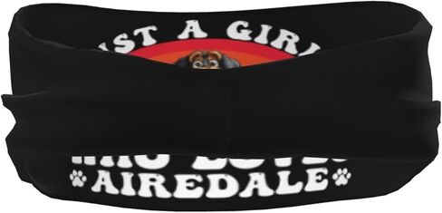 Just A Girls Who Loves Airedale Adjustable Sports Headband Moisture Wicking Sweatband for Running Workout in Saudi Arabia