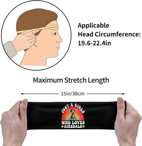 Just A Girls Who Loves Airedale Adjustable Sports Headband Moisture Wicking Sweatband for Running Workout in Saudi Arabia