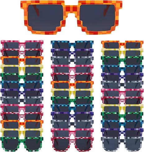 Bulk Pixel Sunglasses Color Miner Pixel Glasses for Adult Funny Pixelated Eyewear for Party Supplies in Saudi Arabia