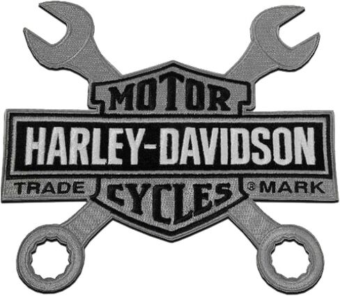 Harley-Davidson 8 in. Embroidered Wrenches Bar & Shield Logo Emblem Sew-On Patch in Saudi Arabia