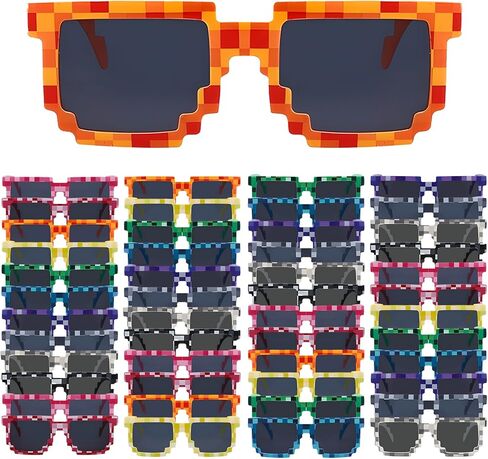 Bulk Pixel Sunglasses Color Miner Pixel Glasses for Adult Funny Pixelated Eyewear for Party Supplies in Saudi Arabia