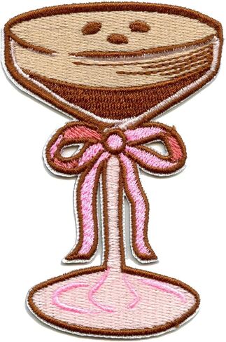 That's That Me Espresso Patch Martini Coquette Bow Embroidered Iron On in Saudi Arabia