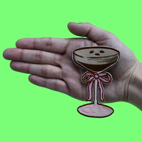 That's That Me Espresso Patch Martini Coquette Bow Embroidered Iron On in Saudi Arabia