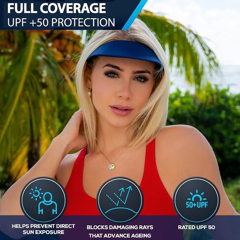 No Headache Sun Visor for Women | Stylish, Lightweight Square Brim Hat | Comfortable UV Protection for Golf, Tennis & Travel in Saudi Arabia